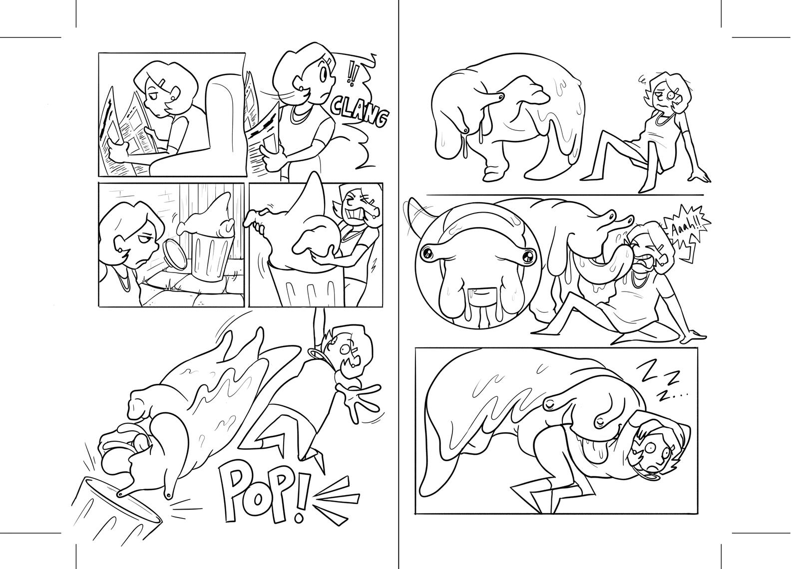 Monster comic lineart